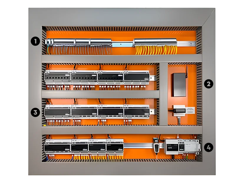Detalhe do painel de automação Luxcontrol